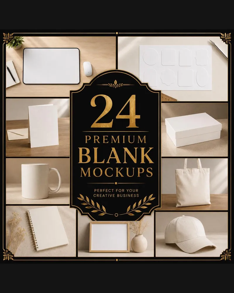 24 Blank Product Mockups Bundle for Print on Demand